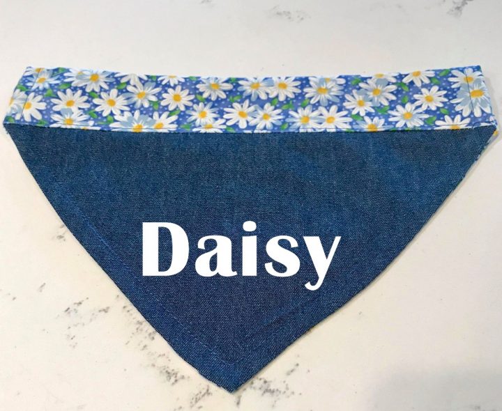 Daisy Denim Dog Bandana - Personalized