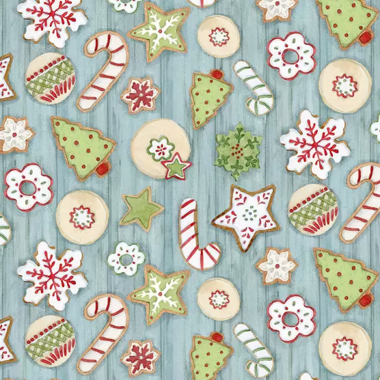 Holiday Frosted Cookies Dog Bandana fabric