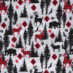 Red and Black Wilderness Fabric